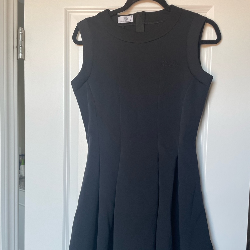 Young Versace Black Pleated Dress